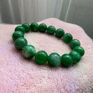 Jade Bead Bracelet | Natural Nephrite | Stone